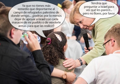 Merkel y niña palestina